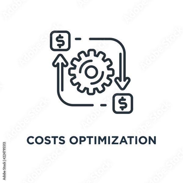 Fototapeta costs optimization icon. efficiency concept symbol design, vecto