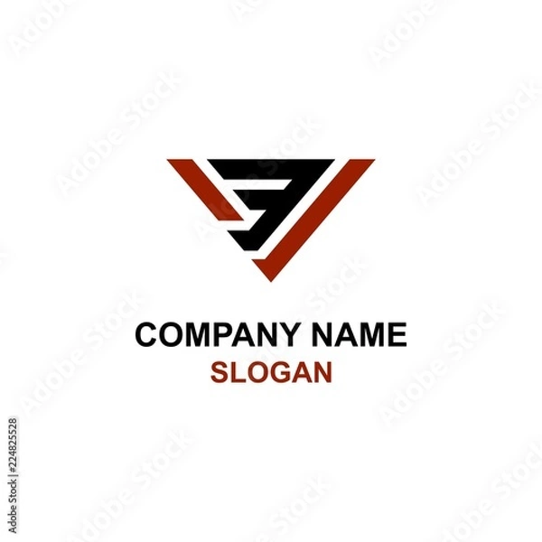 Fototapeta V3 letter initial logo.