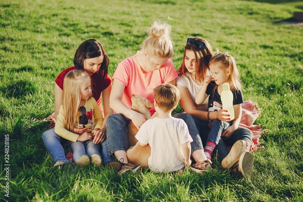 Fototapeta group with dogs