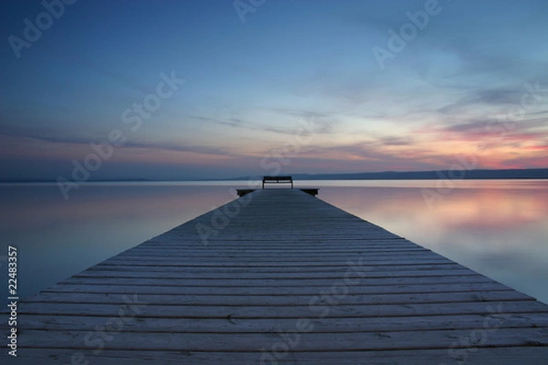 Obraz Steg im Abendlicht