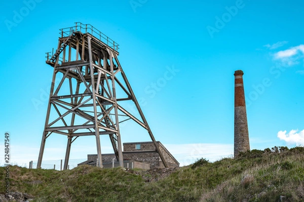 Fototapeta Wheal Owles was a tin mine near St Just in Cornwall, the site of a mining disaster in 1893 when twenty miners lost their lives and were drowned. Wheal Owles Mine  lies on the cliffs of UK