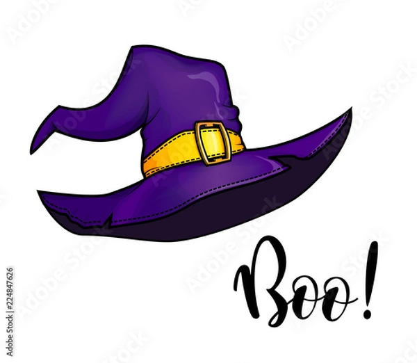 Obraz Halloween purple witch hat