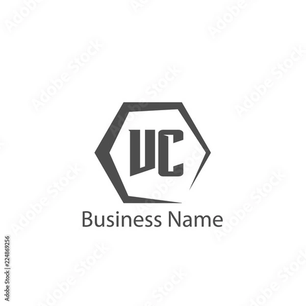 Fototapeta Initial Letter VC Logo Template Design