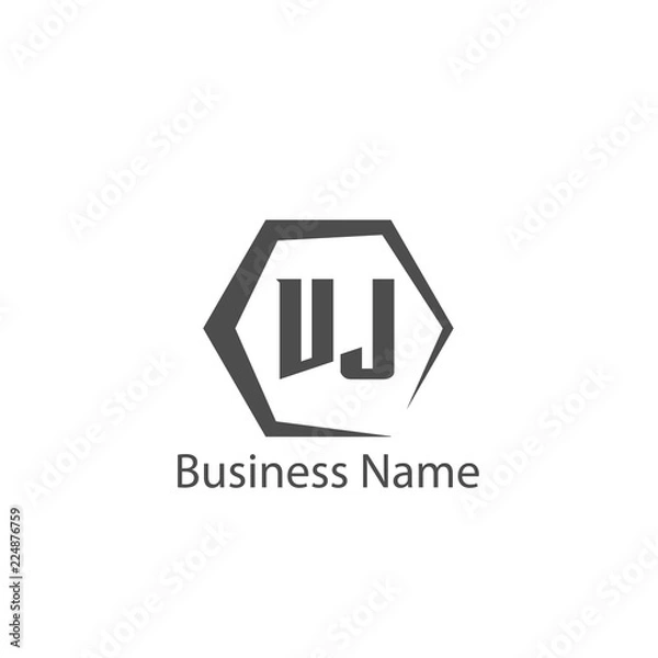 Fototapeta Initial Letter VJ Logo Template Design