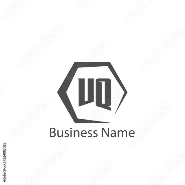Fototapeta Initial Letter VQ Logo Template Design