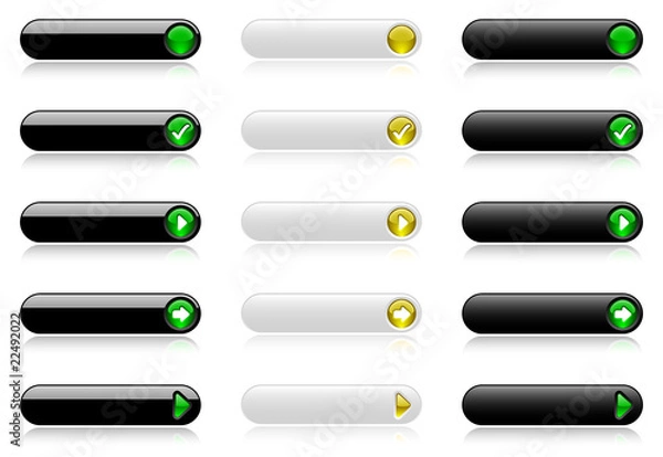 Fototapeta Web buttons (black and white)