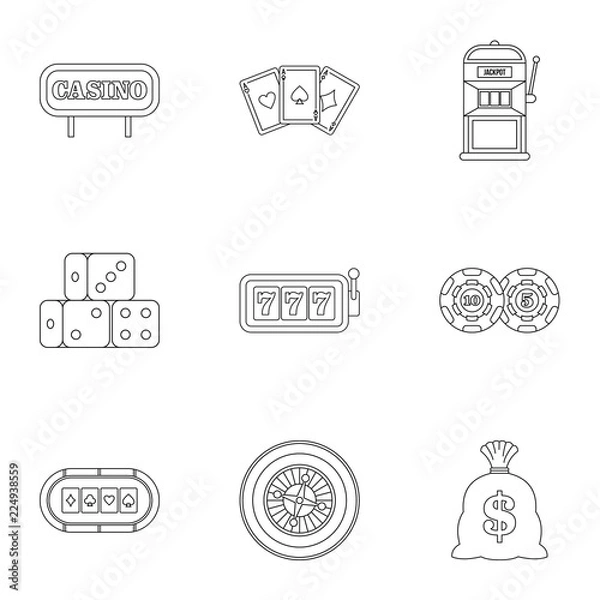 Fototapeta Win icons set. Outline illustration of 9 win vector icons for web