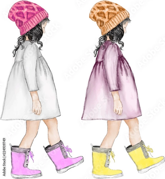 Obraz girl in boots kids