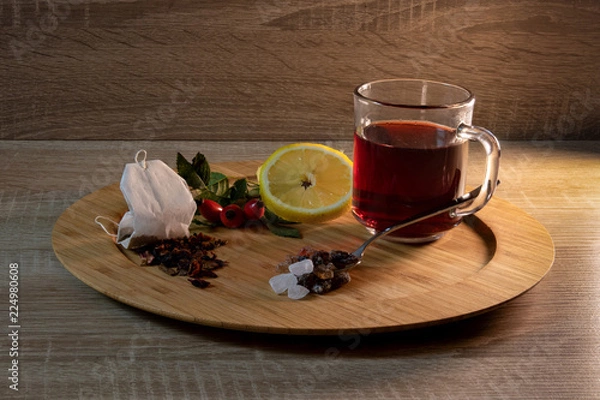 Obraz Winter time - fruit tea with decorations