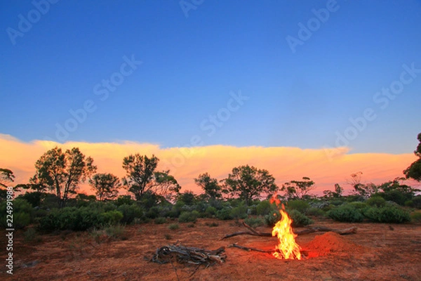 Obraz Evening fire in Australian outback