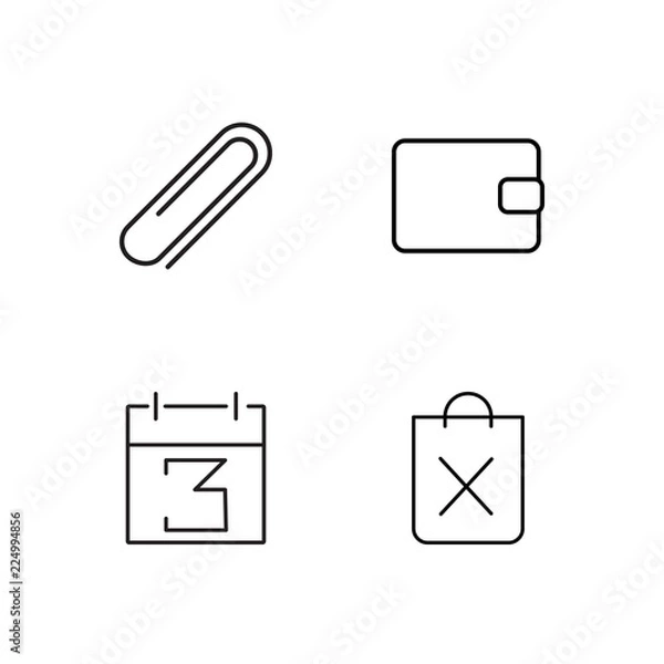 Obraz business simple outlined icons set