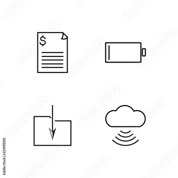 Fototapeta business simple outlined icons set