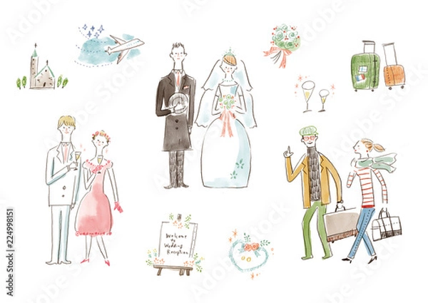 Fototapeta 結婚式とハネムーン