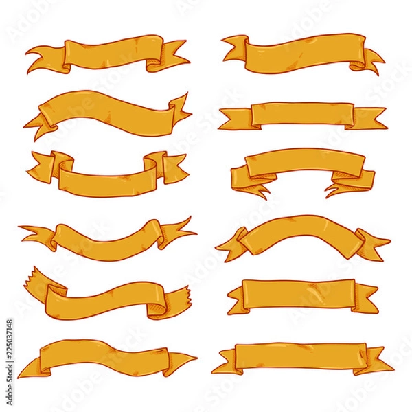 Fototapeta Vector Set of Craft Paper Ribbons for Your Text