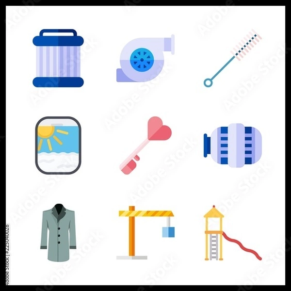 Fototapeta iron icon. key and roller slide vector icons in iron set. Use this illustration for iron works.