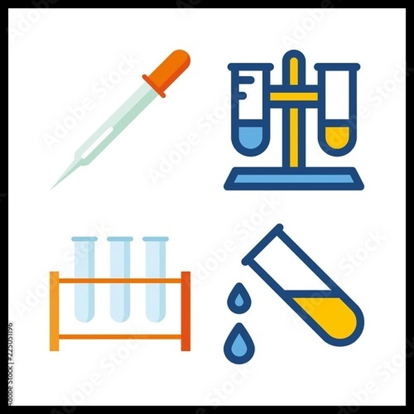 Fototapeta dropper vector icons set. pipet and test tube in this set.