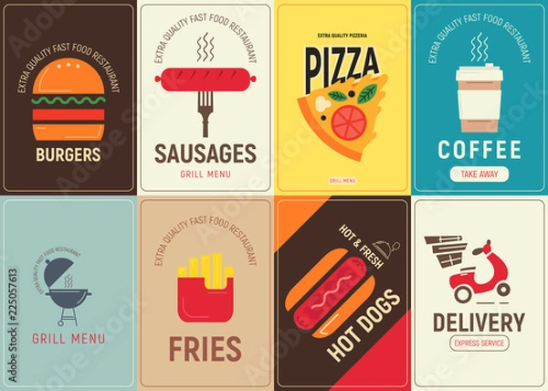Obraz Fast Food Posters Set