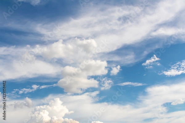 Obraz blue sky with white clouds