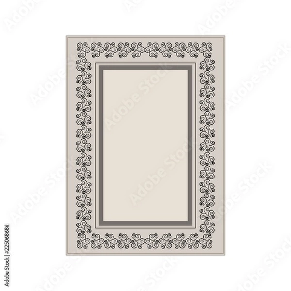 Fototapeta Frame of wavy line. Fashion graphic background. Modern stylish abstract texture. Monochrome template for prints, textiles, wrapping, wallpaper, photo, etc. Design element. Vector illustration.