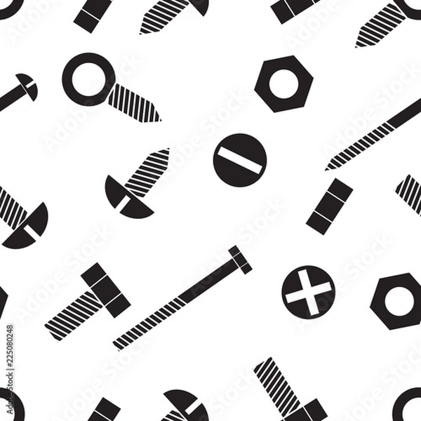 Obraz Seamless background with nuts and bolts