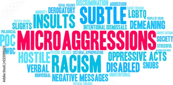 Obraz Microaggressions Word Cloud on a white background. 