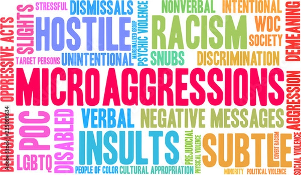 Obraz Microaggressions Word Cloud on a white background. 