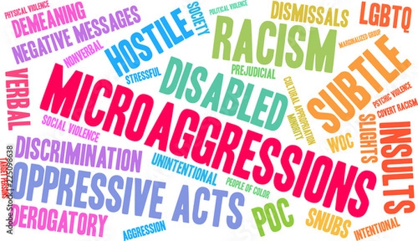Obraz Microaggressions Word Cloud on a white background. 