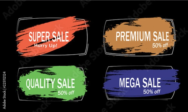 Fototapeta modern colorful grunge paint splash abstract banner with thin line vector