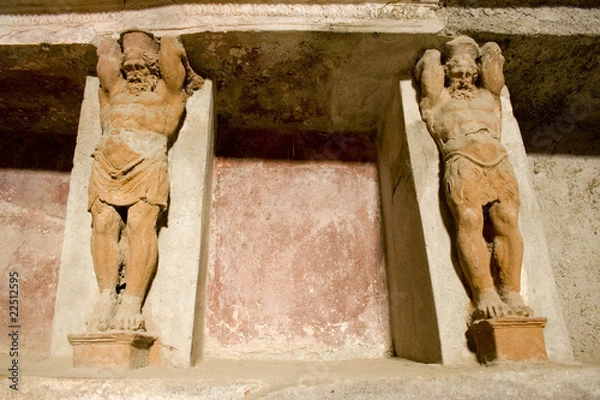 Obraz Pompéi,sculptures dans les thermes