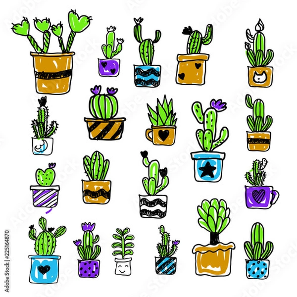 Obraz cactus vector collection design