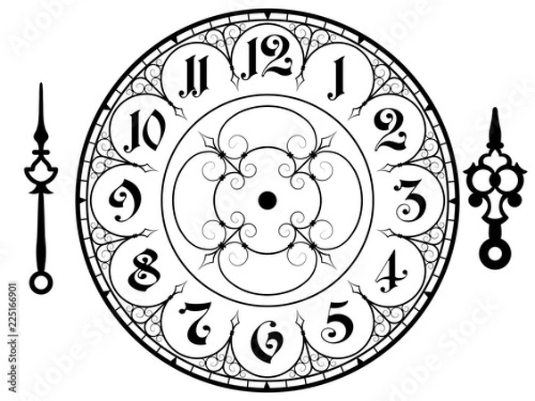 Fototapeta Vector vintage clock