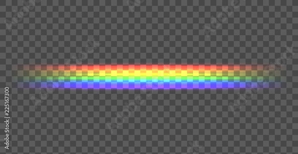 Obraz Vector Rainbow Straight Line, Shining Illustration on Dark Background, Transparent Line.