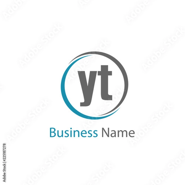 Obraz Initial Letter YT Logo Template Design