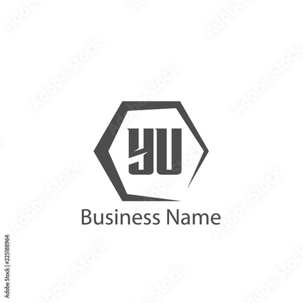 Fototapeta Initial Letter YU Logo Template Design