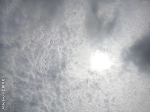 Obraz The Sun on Cloudy grey sky