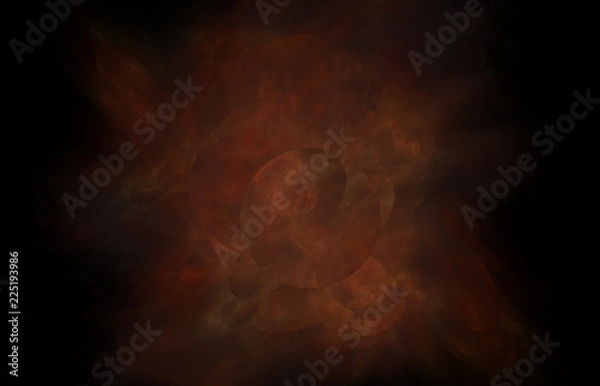 Obraz Red circle fractal on balck background. Fantasy fractal texture. Digital art. 3D rendering. Computer generated image.