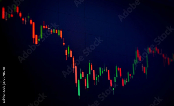 Obraz candlestick chart with black background