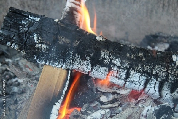 Fototapeta Log on fire