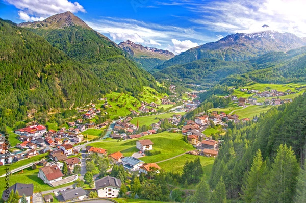 Obraz Austrian alps mountain resort Soelden, summer landscape