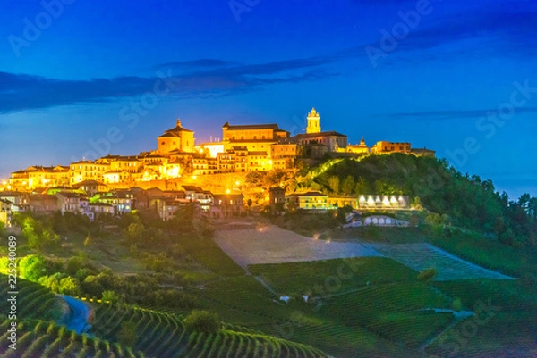 Fototapeta View of La Morra in the Province of Cuneo, Piedmont, Italy