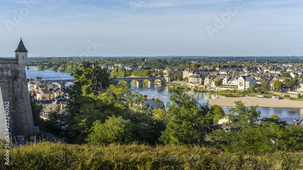 Obraz Vue sur la ville de Saumur, Maine-et-Loire