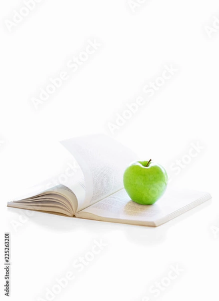 Fototapeta book and apple