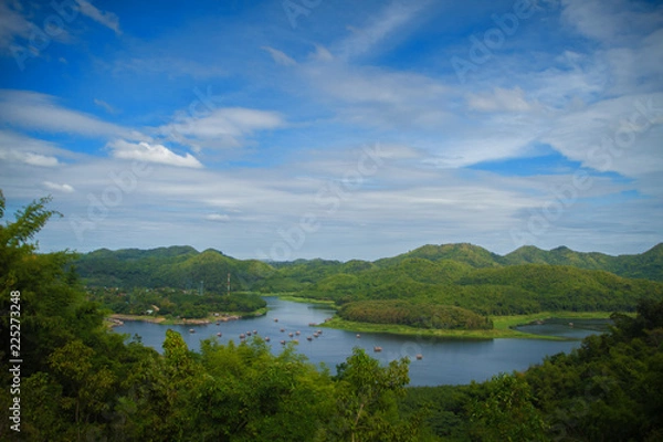 Obraz Wooden rafting in the water
