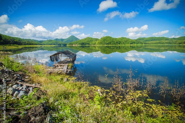 Obraz Wooden rafting in the water