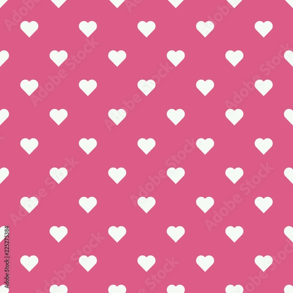 Fototapeta Seamless hearts pattern in pink tone using for cover page, paper printing, love background and Valentine day.