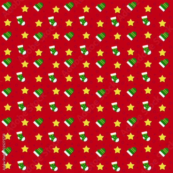 Fototapeta Winter seamless pattern background vector illustration