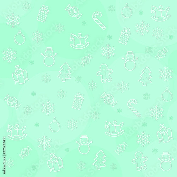 Fototapeta Winter seamless pattern background vector illustration