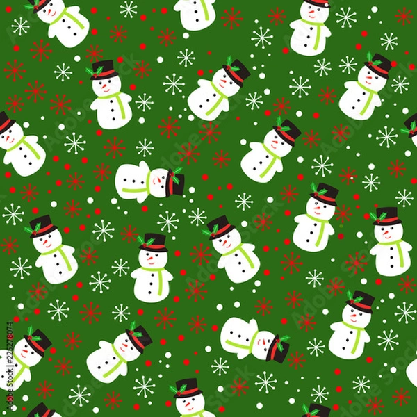 Fototapeta Winter seamless pattern background vector illustration