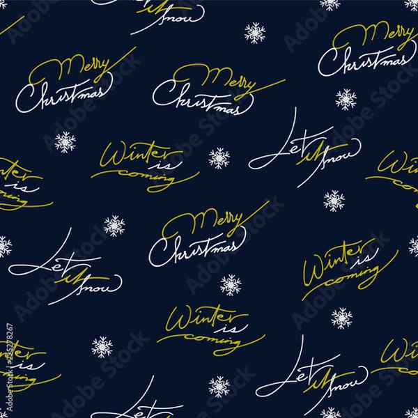 Fototapeta Winter seamless pattern background vector illustration