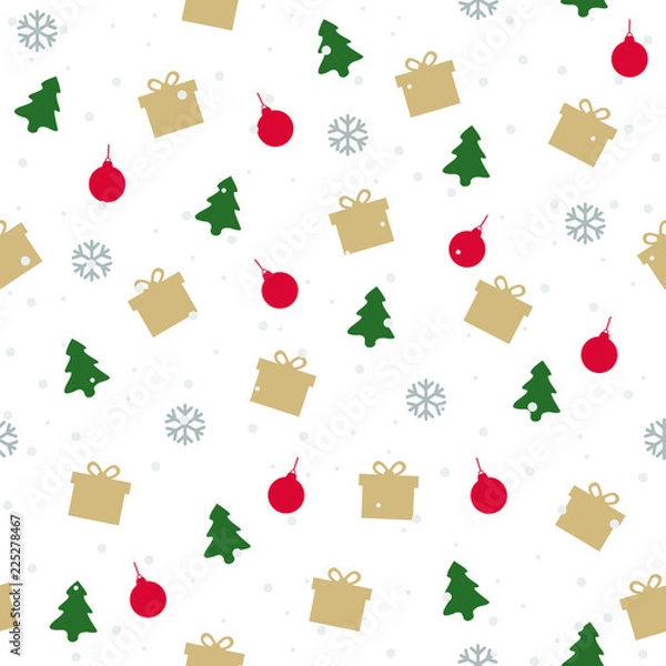 Fototapeta Winter seamless pattern background vector illustration
